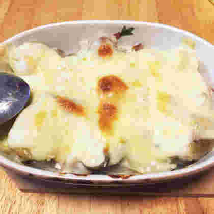 「栗とチキンのグラタン」