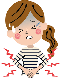 お腹が痛む女性