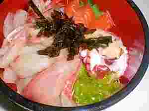 海鮮丼の醤油