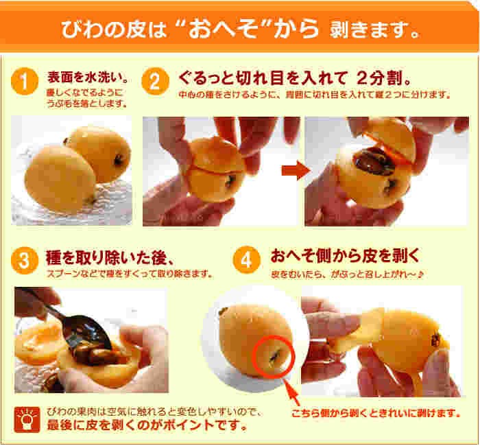 びわの剥き方