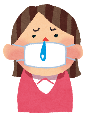 風邪をひいた人のイラスト