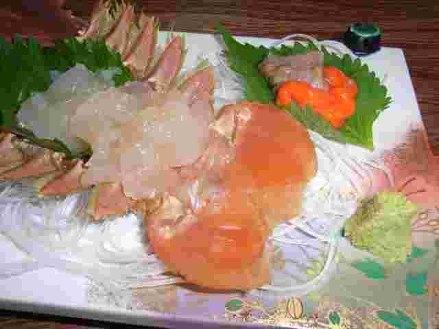 ウチワエビの卵とミソと刺身