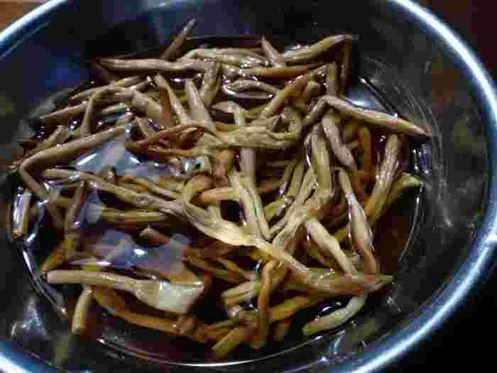 金針菜の水戻し
