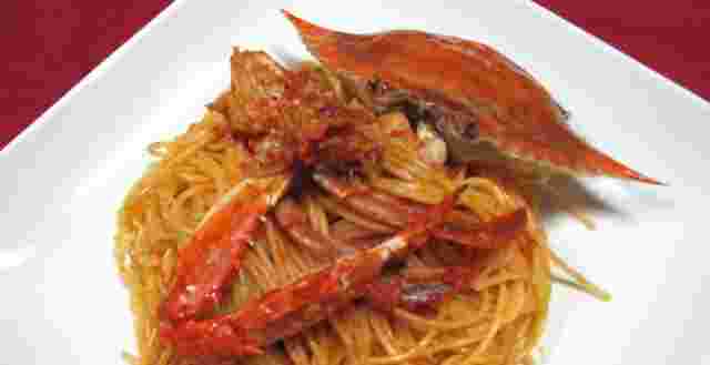 ガザミ（ワタリガニ）のパスタ