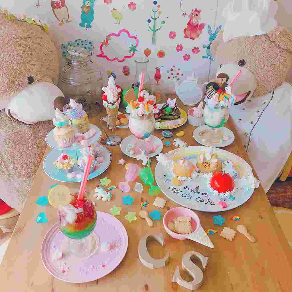 オールシーズンカフェのパステルカラーで可愛いスイーツビュッフェ