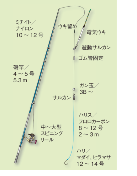シブダイ(フエダイ)のフカセ釣りの仕掛け