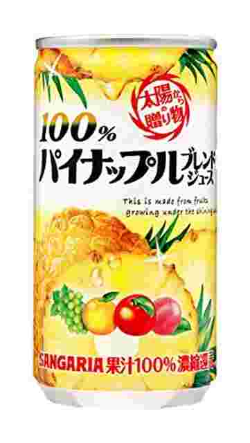 サンガリアの100%パイナップルブレンドジュース