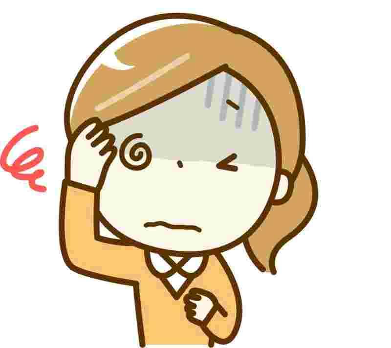 頭痛の女性のイラスト