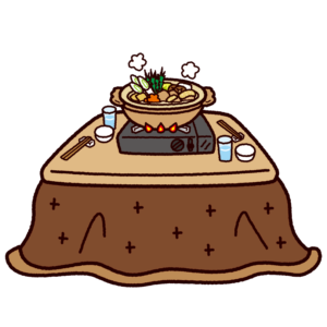 こたつに鍋のイラスト