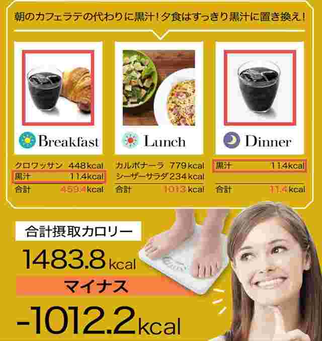 朝食はパンと黒汁だけで昼は普通に食べて夜はまた黒汁が理想
