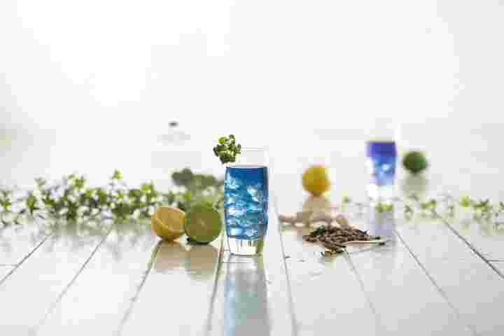 青の花茶の画像