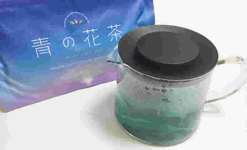 青の花茶の画像