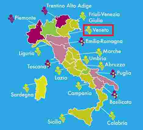 イタリアワインの産地地図