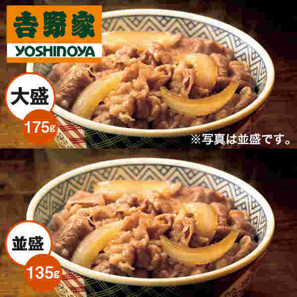 大盛り並盛り牛丼