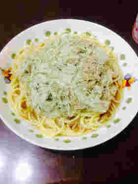 とろろ昆布のパスタ