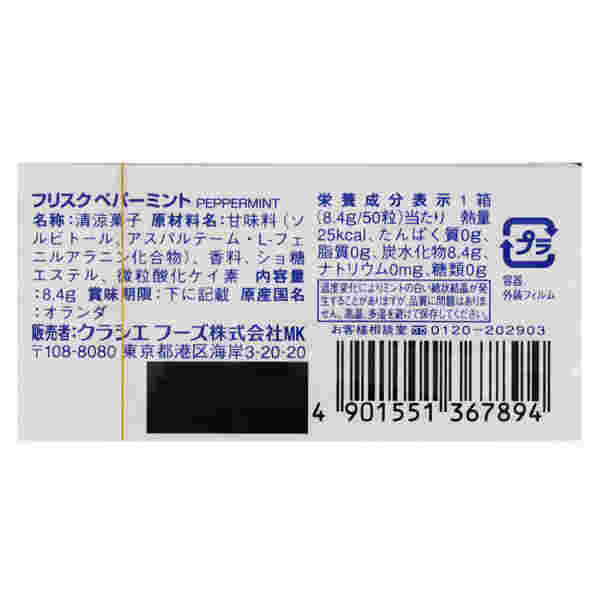 フリスクペパーミントの原材料