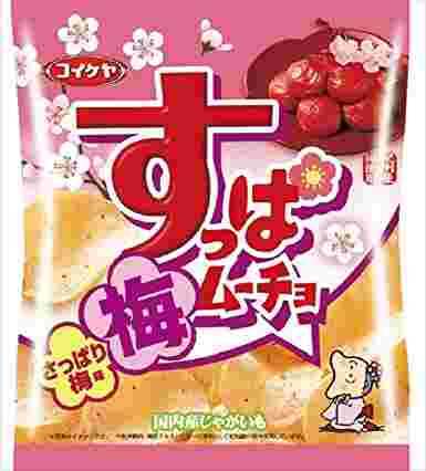 「湖池屋 すっぱムーチョチップスさっぱり梅味」のお菓子