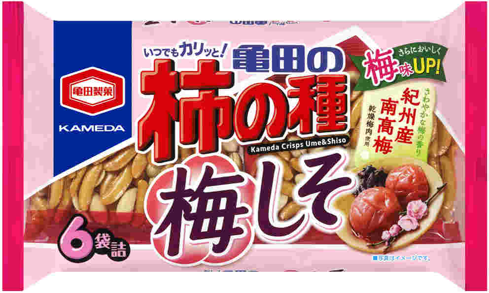 「亀田の柿の種梅しそ6袋詰」のお菓子