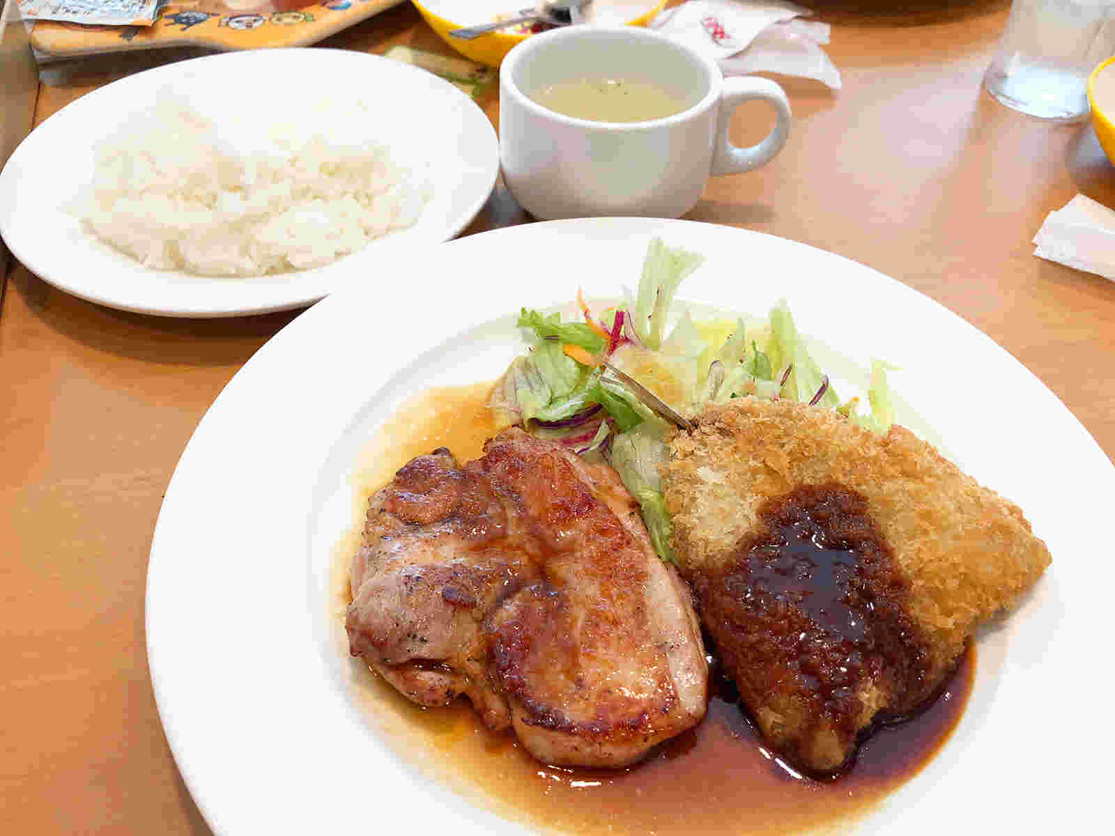 チキングリル和風ソース＆アジフライ