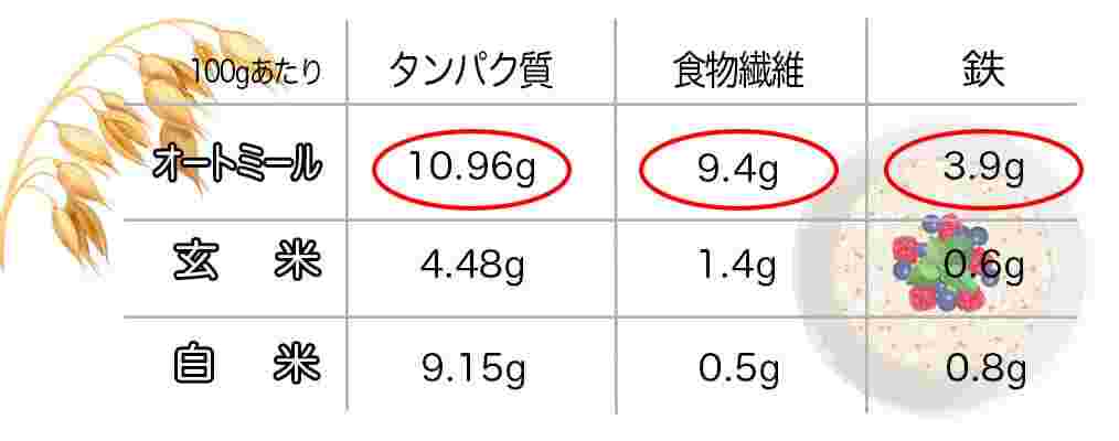 管理栄養士も認めるオートミールの栄養価を数字で表す