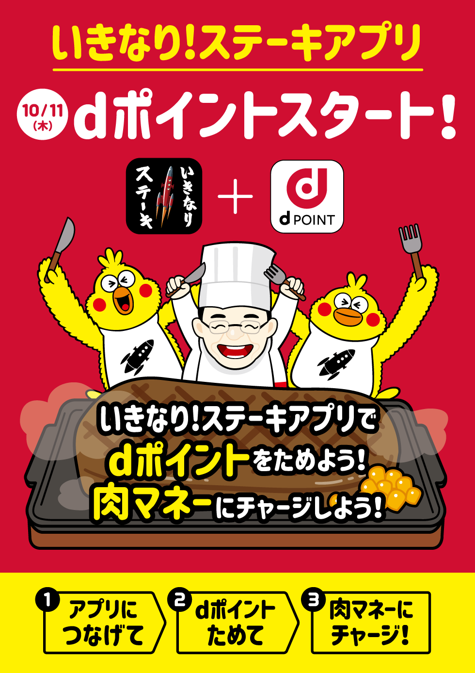 いきなりステーキアプリでdポイントを貯める