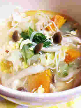 中華風にアレンジしたあったかいそうめんの中華風ヘルシーにゅうめん
