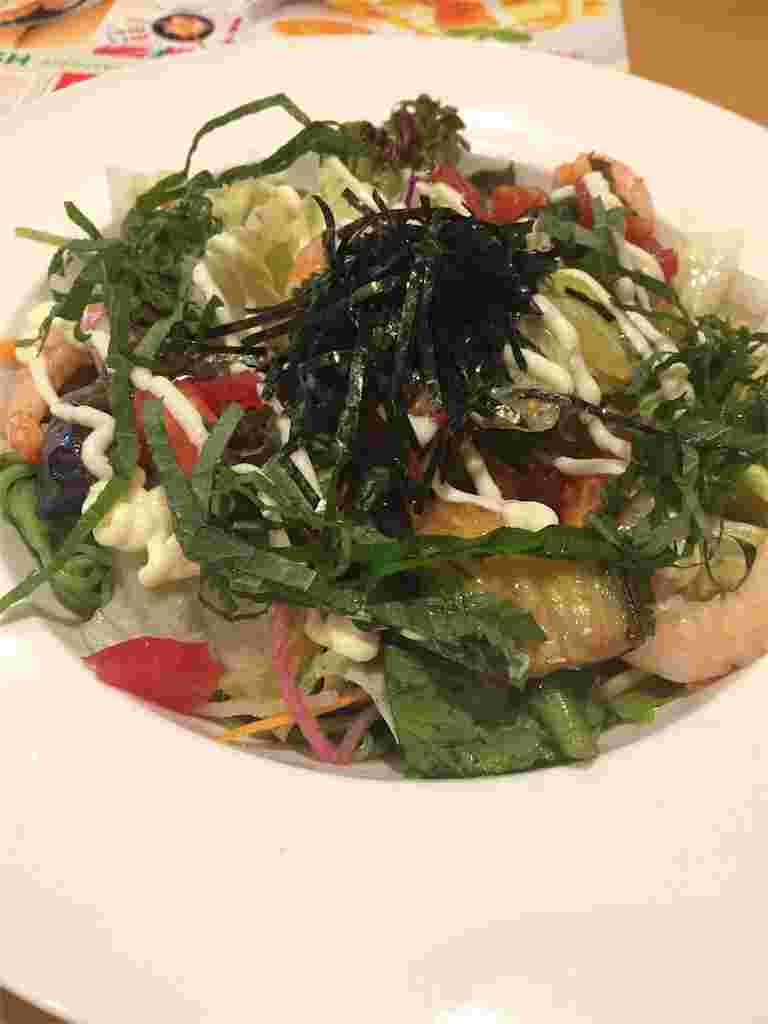 1位になった海老と野菜のたっぷりサラダ麺