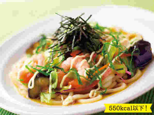 海老と彩り野菜のサラダうどん