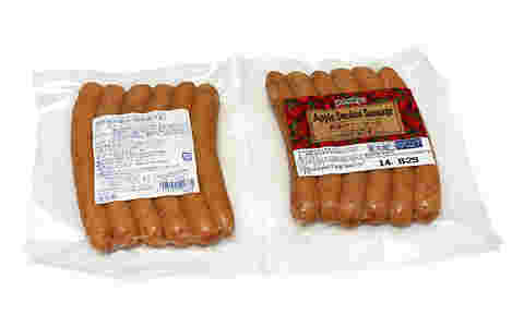 2パックセットで売られている「米久の林檎のソーセージ」