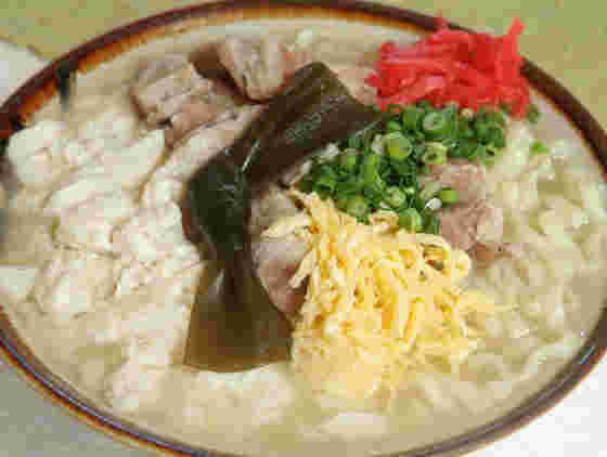 高江洲そばのゆし豆腐を使用した沖縄そば