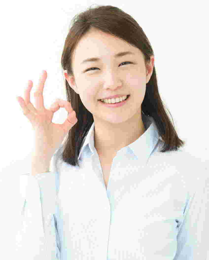 OKサインニッコリ女性