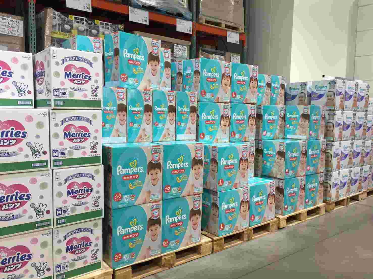 コストコのおむつ売り場