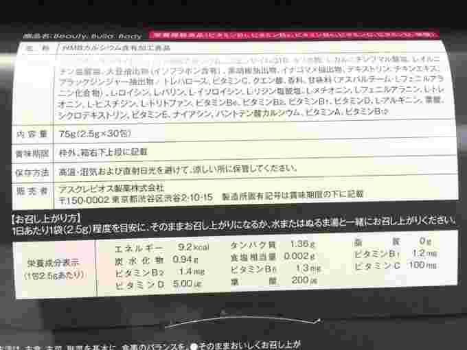 BBBパッケージ裏面