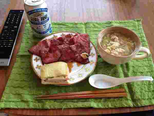 肉と卵中心の晩御飯