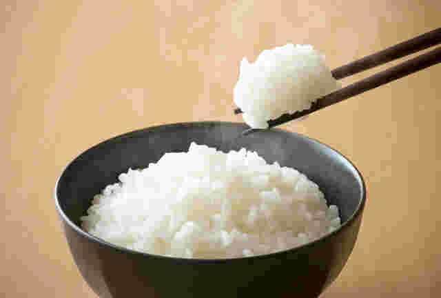 お茶碗に入った白ご飯画像
