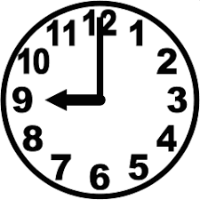 9時を指している時計