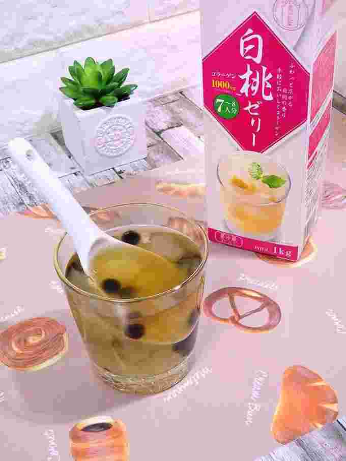 ゼリー入りのタピオカミントティー