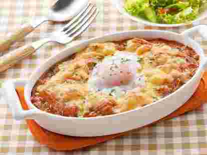 お肉と卵のミートグラタン