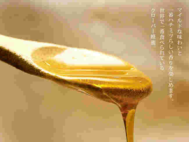 木のスプーンから零れていくはちみつ
