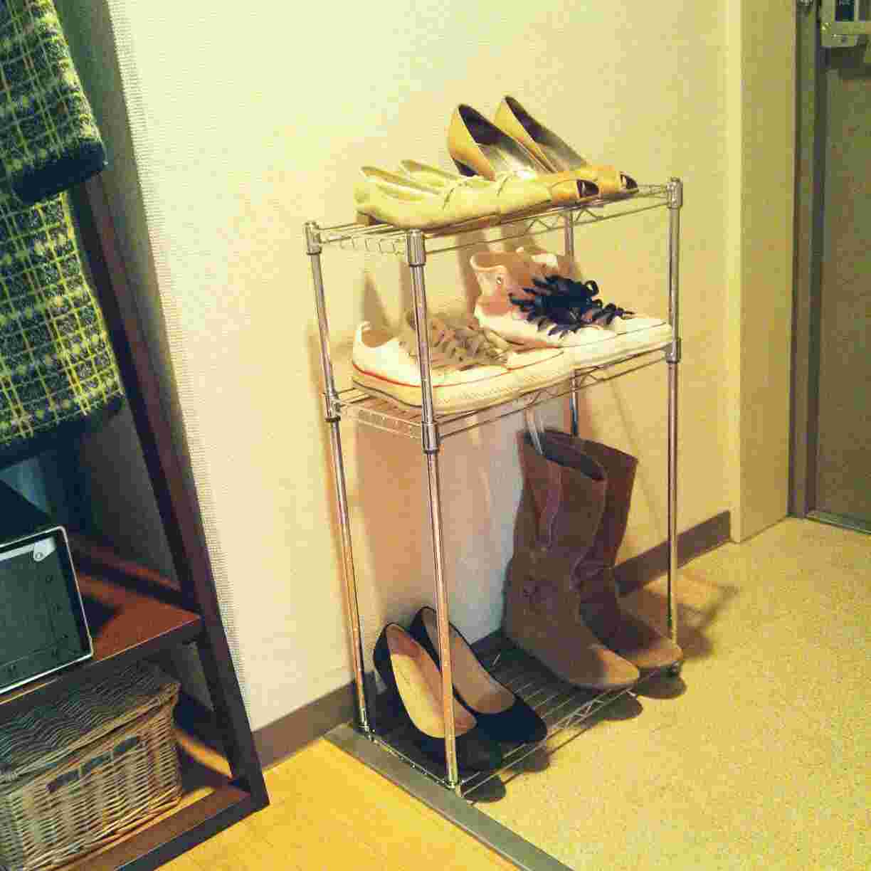 ダイソーのジョイントラックで作った靴棚