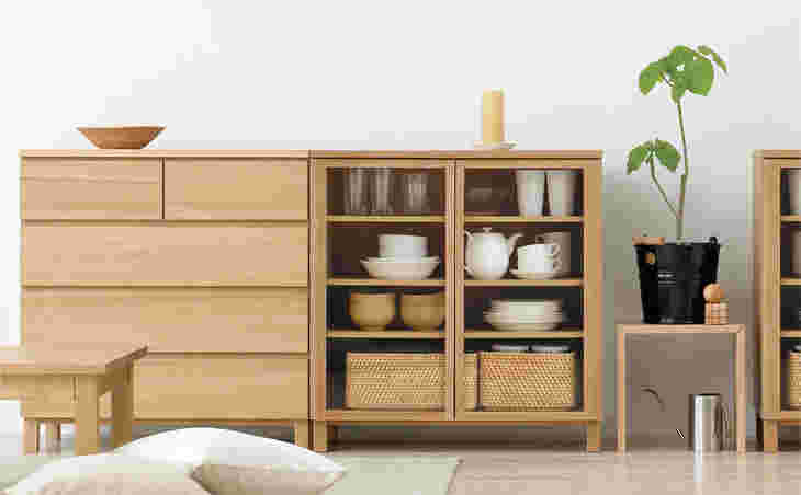 キッチン用品を収納する無印の棚