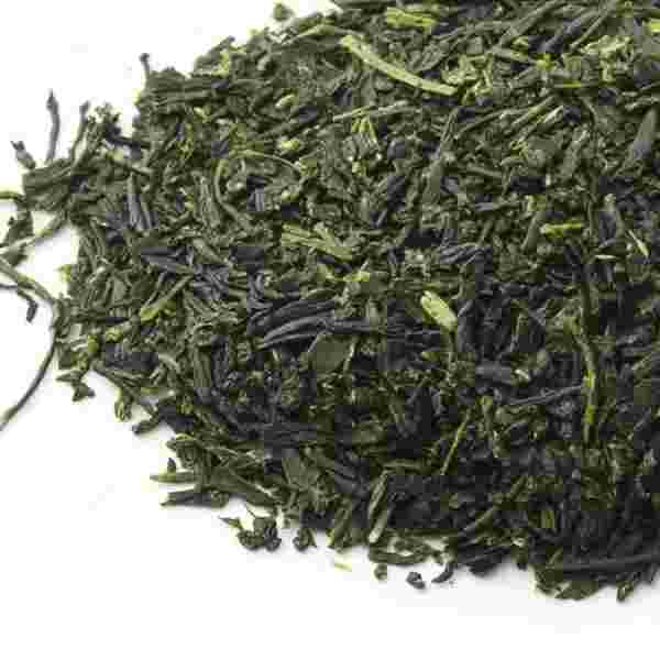 芽茶の茶葉のアップ