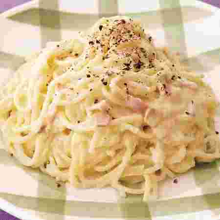 豆乳で作ったカルボナーラ