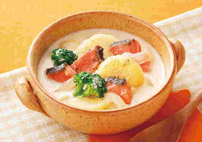 無調整豆乳入りスープ