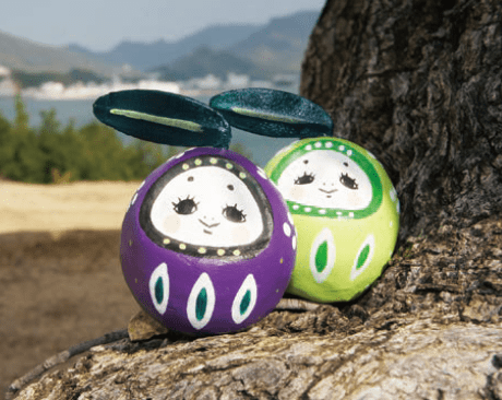 2つ並んだオリーブだるま