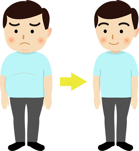ダイエットに成功した男性のイラスト