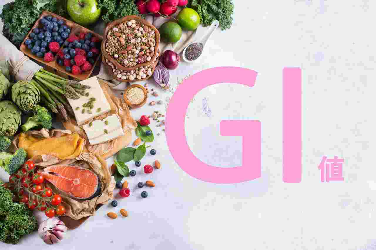 様々な食材とGI値と書かれた文字