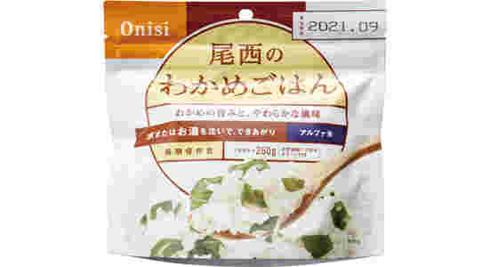 尾西食品のわかめごはんの紹介