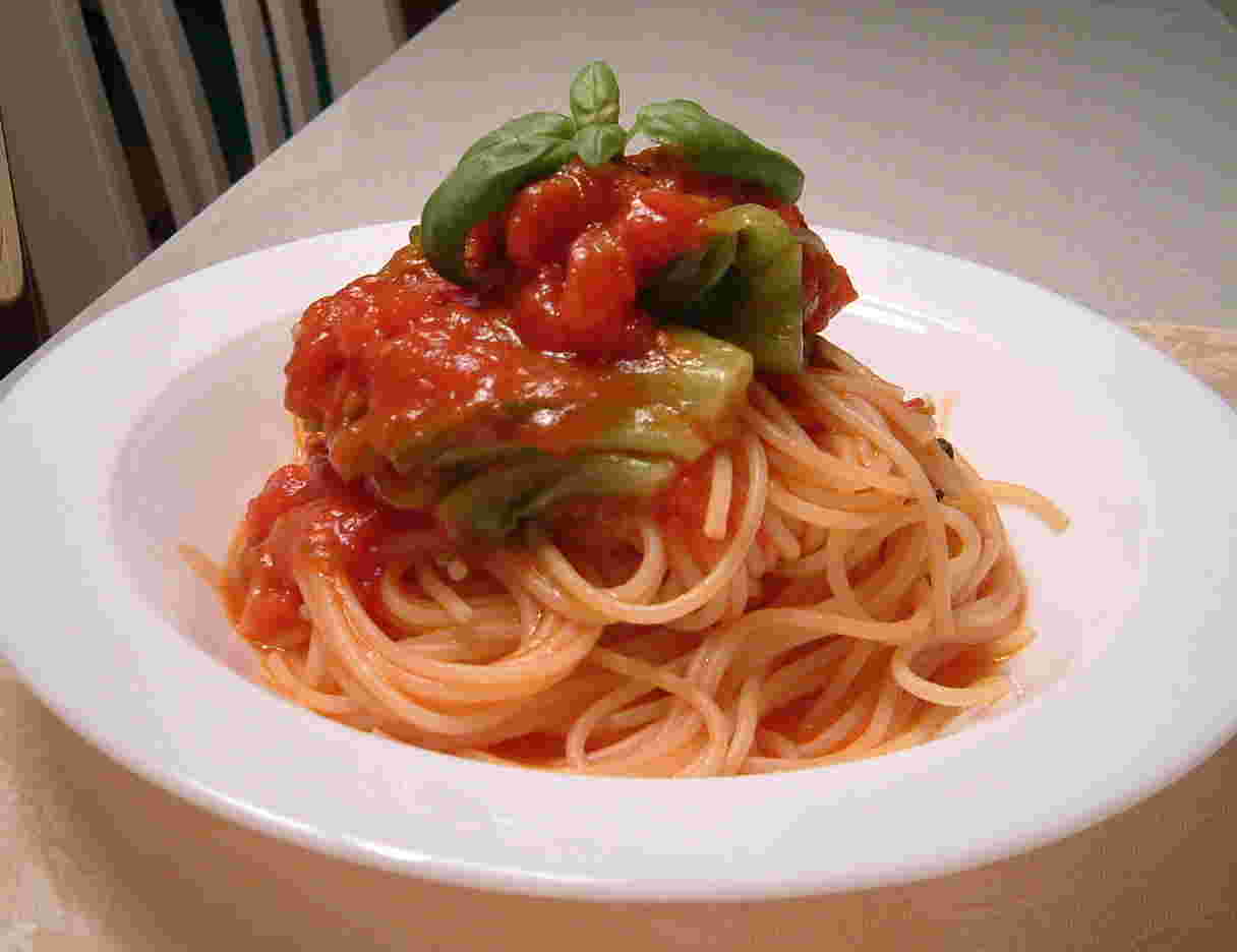 春キャベツのトマトパスタの画像
