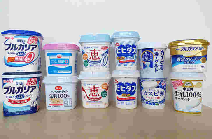 色々なプレーンヨーグルト